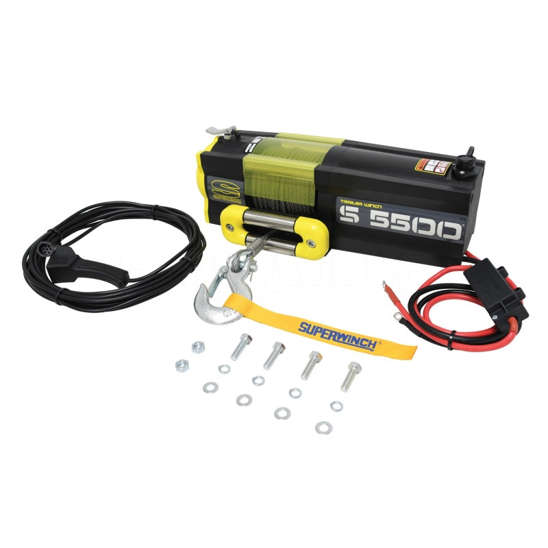 Superwinch S5500 Winch - 5000 lb. Capacity - Roller Fairlead - 30 Ft. Remote - 9/32" x 60 Ft. Steel Rope - 12V