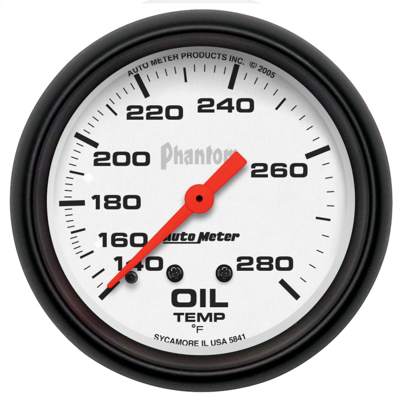 Auto Meter Phantom Oil Temperature Gauge - 2-5/8" - 140-280