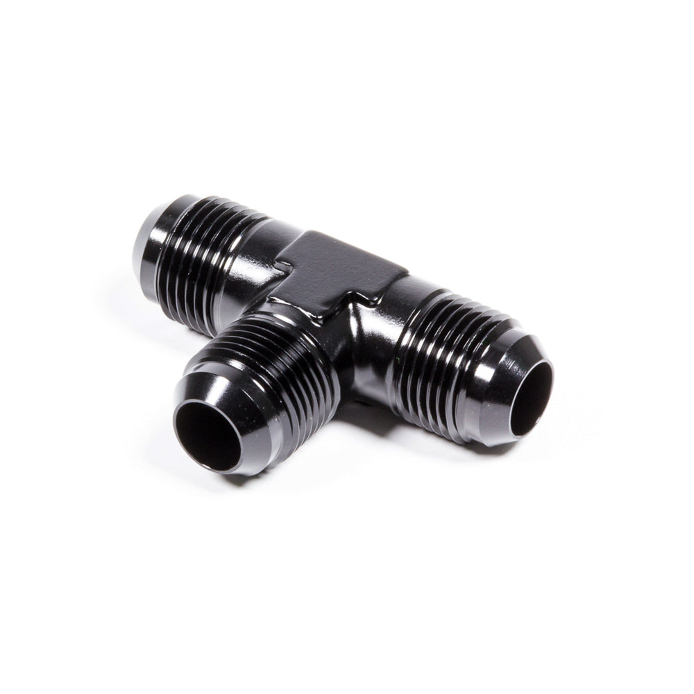 Triple X Adapter Tee Fitting 8 AN Male x 8 AN Male x 8 AN Male Aluminum Black Anodize - Each