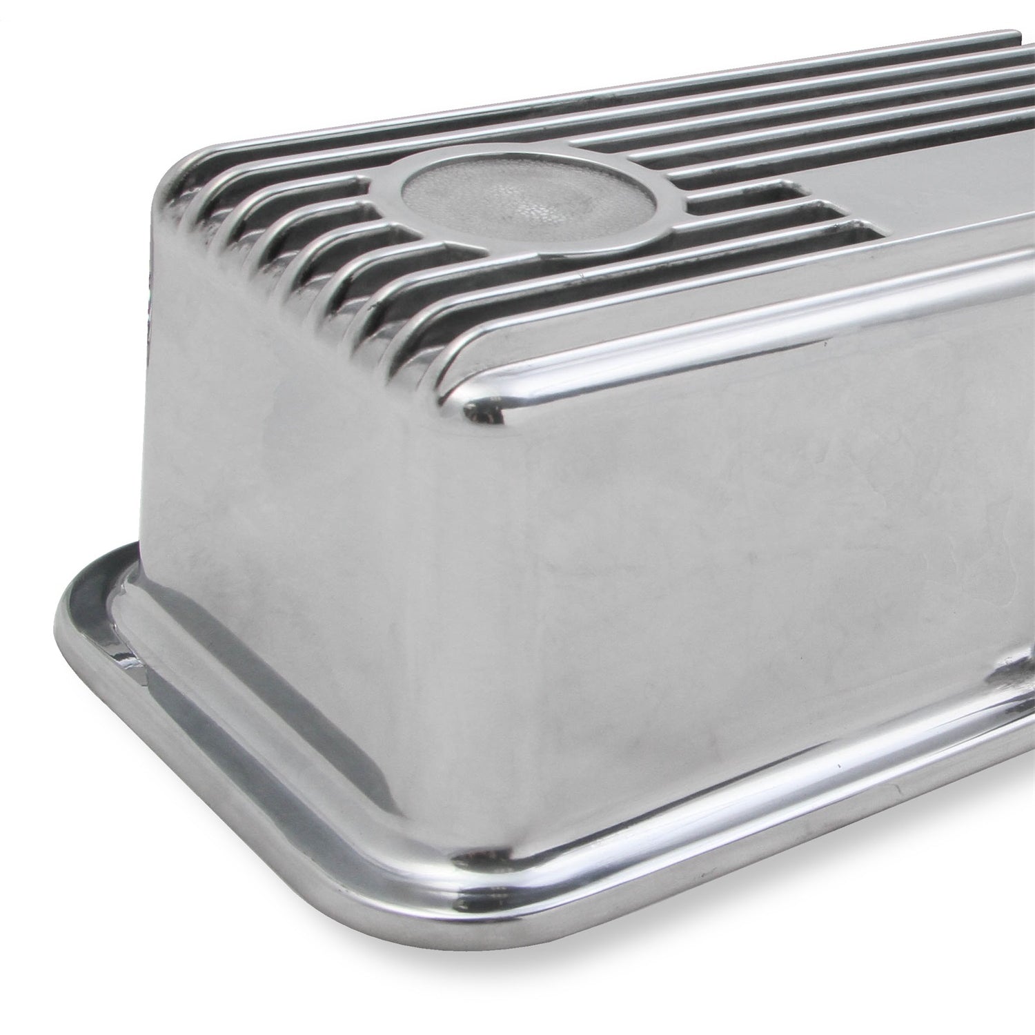 Holley M/T Tall Valve Cover - M/T Logo - Polished Aluminum - Small Block Chevy - Pair