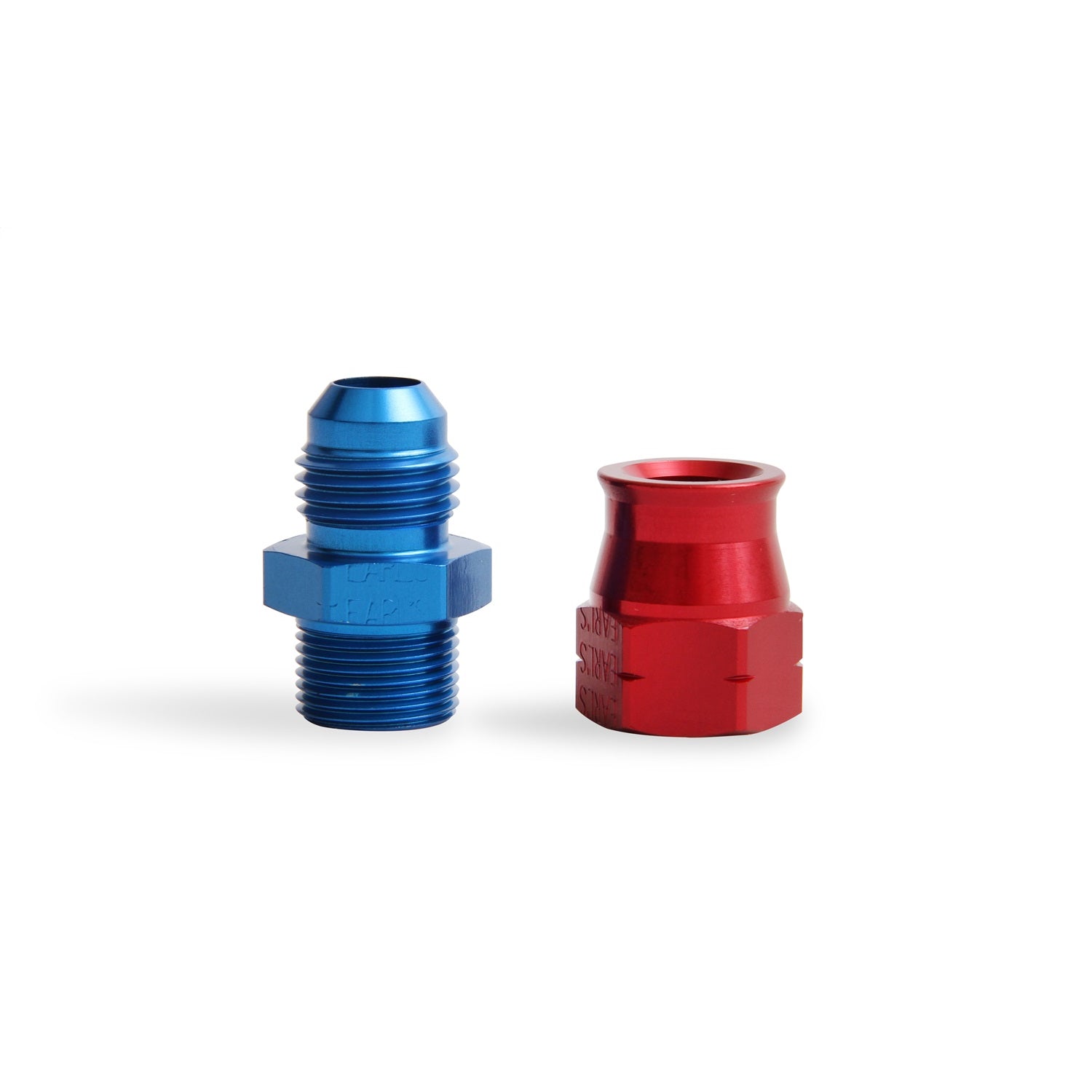 Earl's Tube End - Straight - 6 AN Male to 1/4" Tubing - Aluminum - Blue/Red Anodize