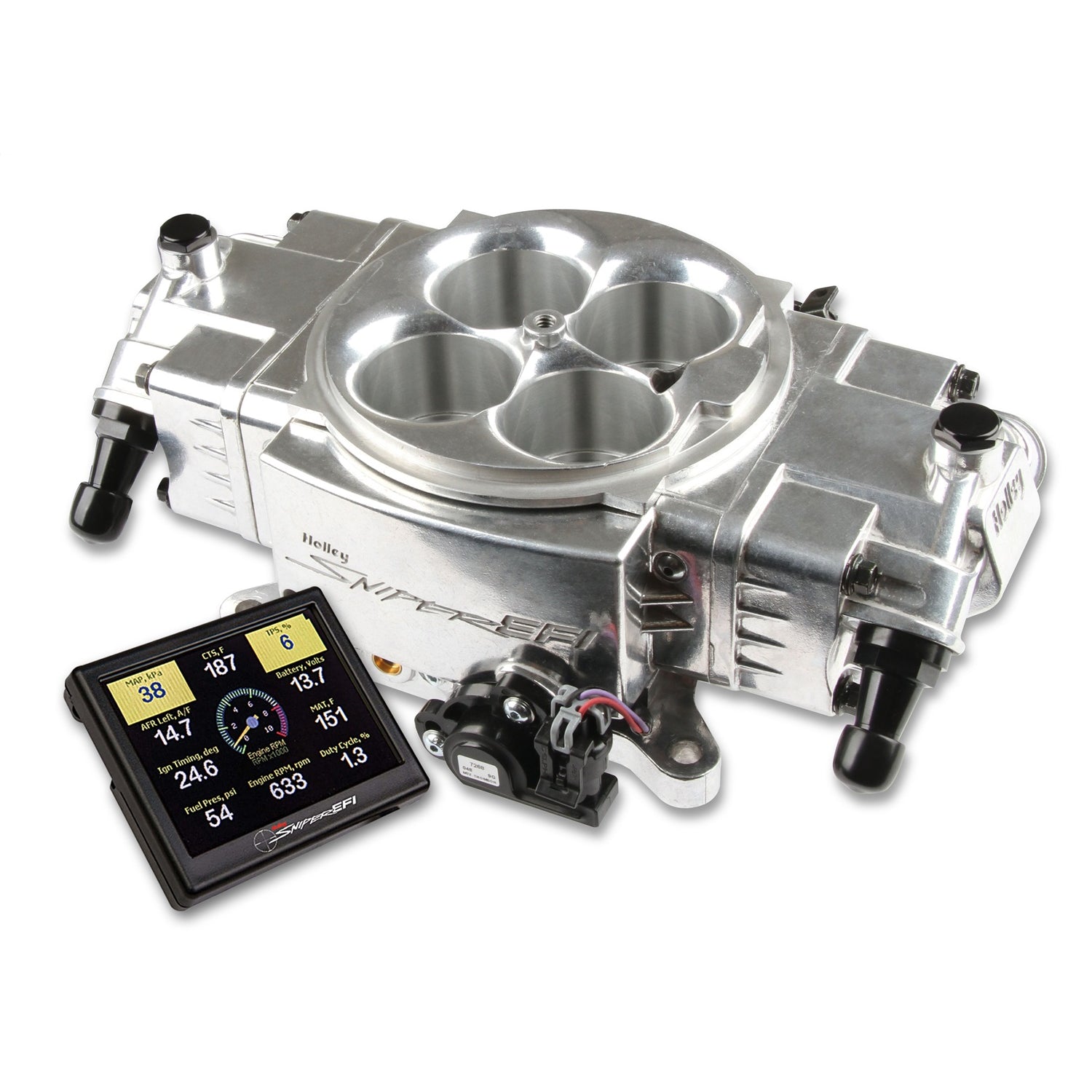 Sniper Stealth EFI Fuel Injection System - Master - Throttle Body - Square Bore - Aluminum - Polished