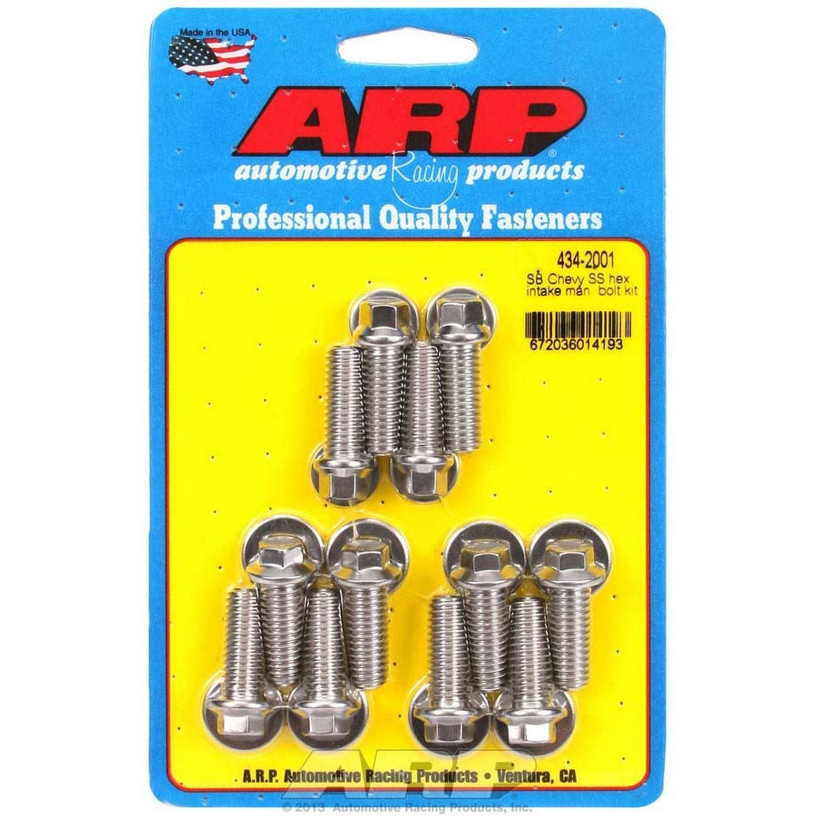 ARP High Performance Intake Manifold Bolt Kit - Stainless Steel - SB Chevy 265-400 - Hex Heads