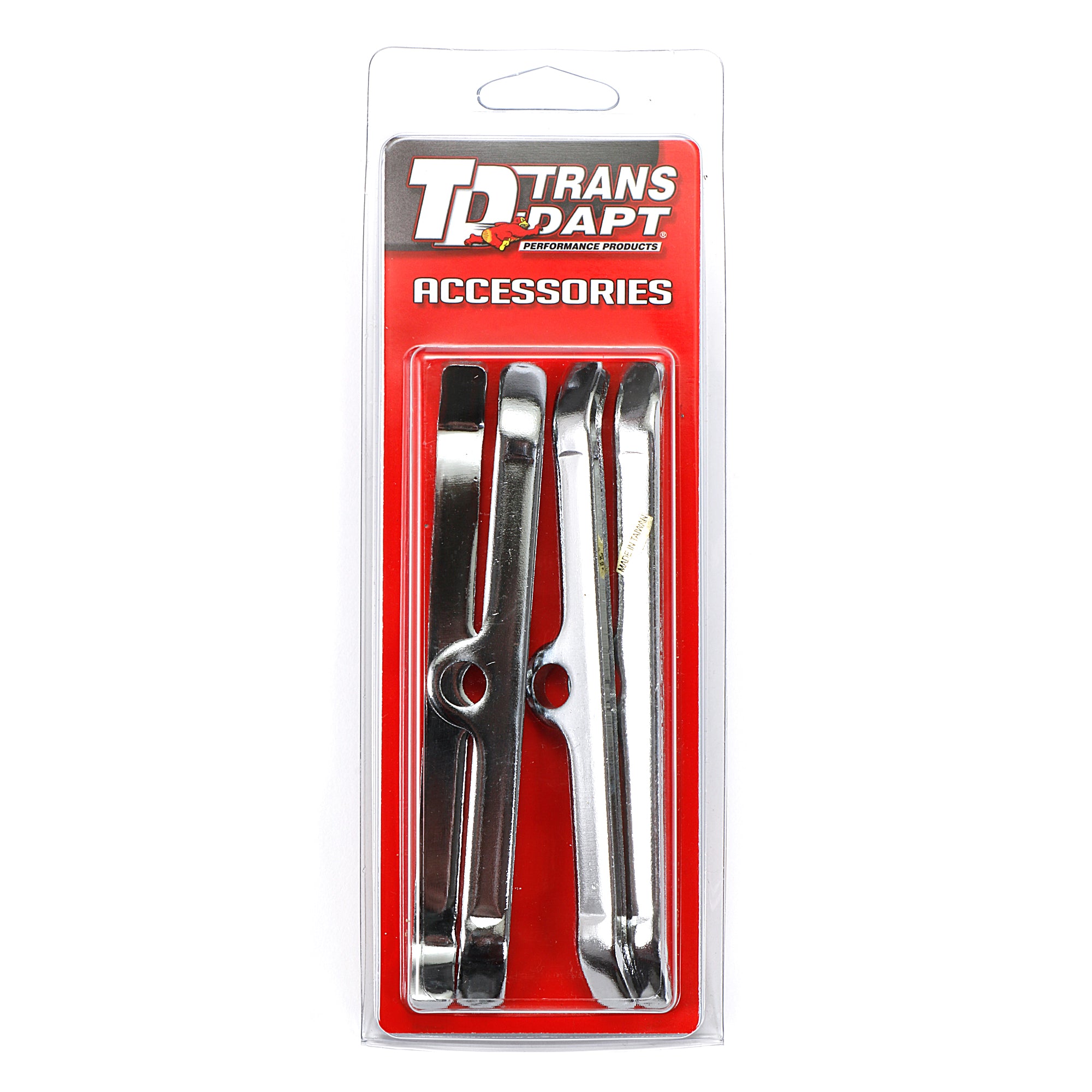 Trans-Dapt Valve Cover Hold Down Tabs - Chrome - Pontiac V8 - Set of 4