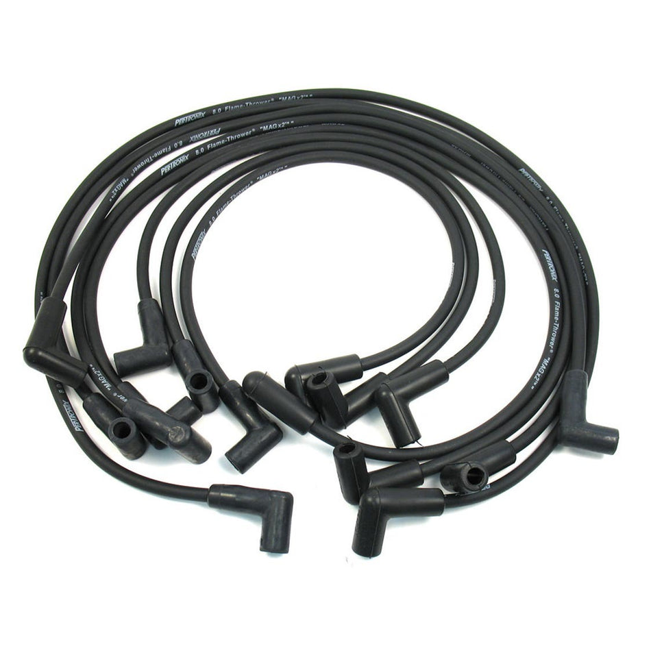 PerTronix Magx2 Spiral Core 8 mm Spark Plug Wire Set - Black - 90 Degree Plug Boots - HEI Style Terminal - GM V8