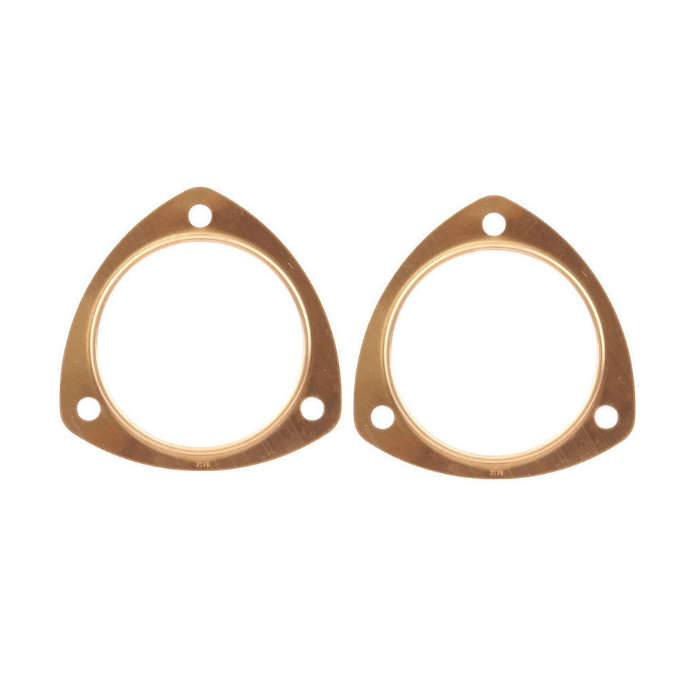 Mr. Gasket CopperSeal Collector Gasket - 0.094 in Thick - 3.5 in Diameter - 3-Bolt - Copper - Pair