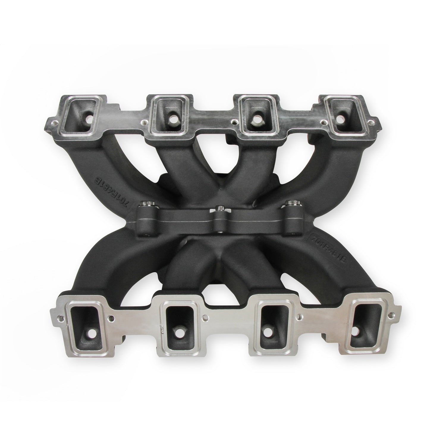 Holley Single-Plane EFI Split Design Race Intake Manifold - Square Bore - Single Plane - Aluminum - Black - GM LS-Series