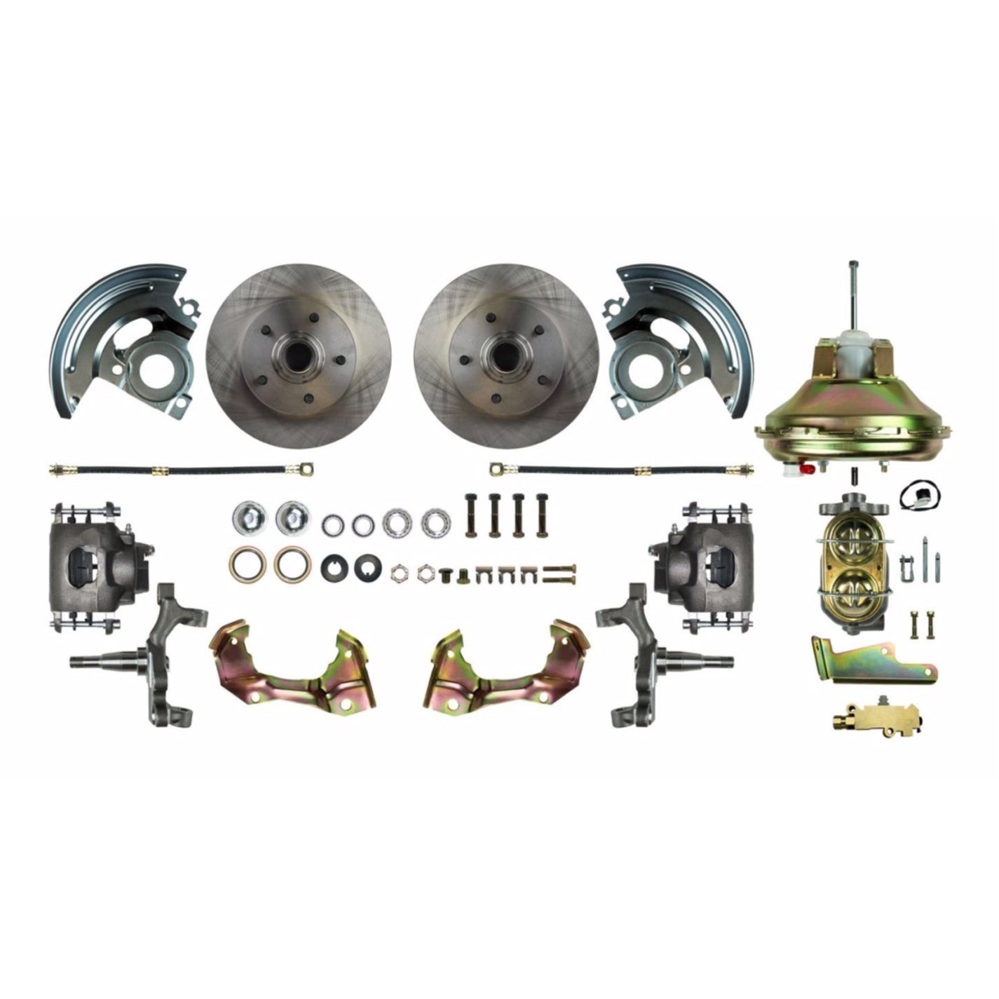 Right Stuff Detailing Disc Conversion Brake System - Rear - 1 Piston Caliper - 11.000" Rotors - GM A-Body 1964-72