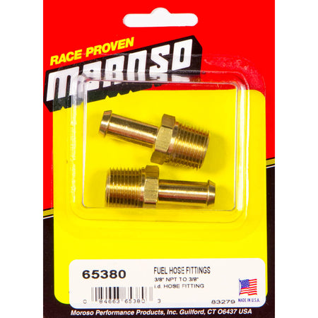 Moroso Fuel Hose Fitting - 3/8" NPT to 3/8" Hose - 2 Per Package