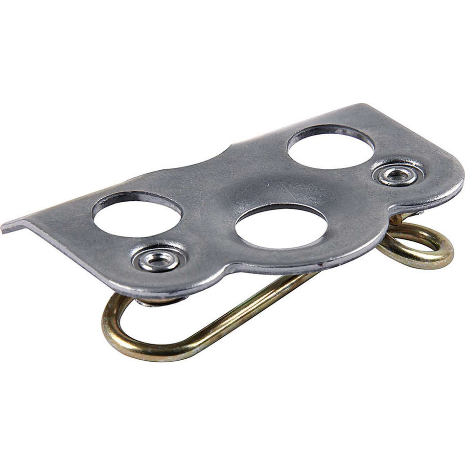 Allstar Performance Lightweight Quick Turn Mounting Bracket - Weld-On - 1/16 in Thick - 1-3/8 in Long 0.375 in R Spring Included - 45 Degree Angle - Set of 50