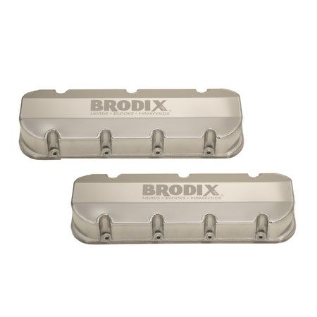 BRODIX Tall Valve Cover - Brodix Logo - Fabricated Aluminum - Big Block Chevy - (Pair)