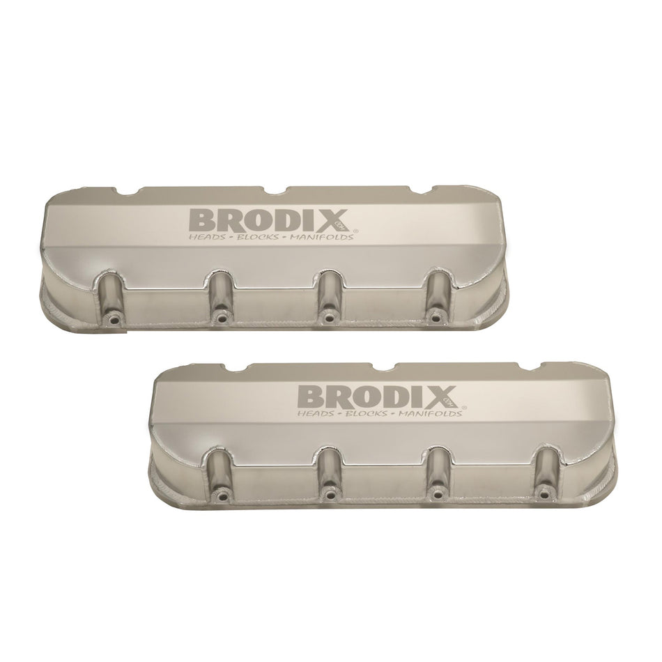 BRODIX Tall Valve Cover - Brodix Logo - Fabricated Aluminum - Big Block Chevy - (Pair)