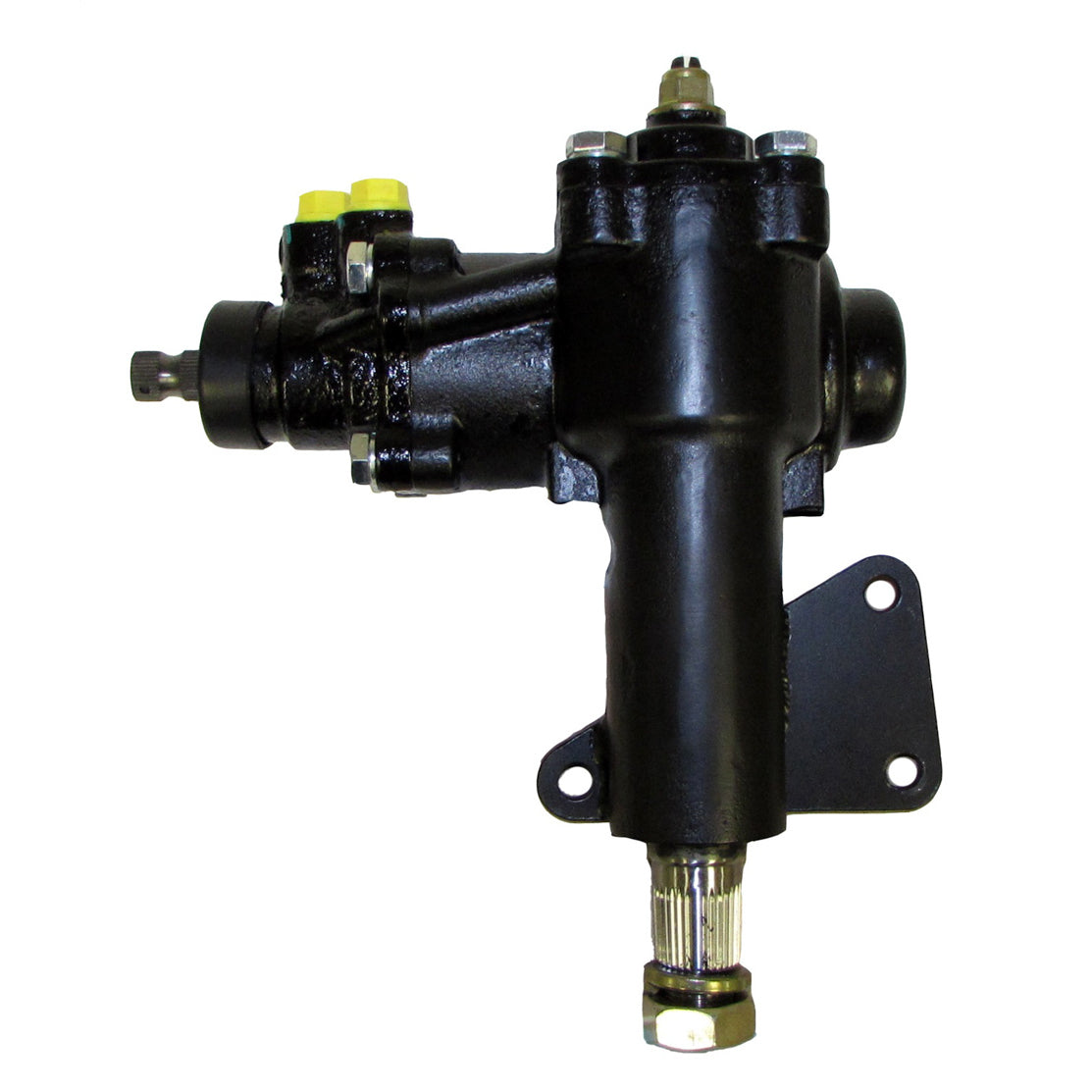 Borgeson Power Steering Box 16 to 1 Ratio 1-1/8" Sector Shaft Iron - Black Paint