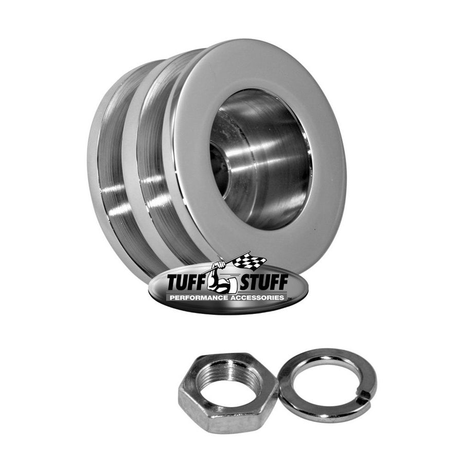 Tuff Stuff Performance Dual V-Belt Alternator Pulley Hardware Included Steel Chrome - Universal