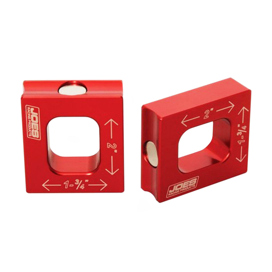 JOES Racing Products Setup Blocks - Short - 1-3/4 or 2" - Magnetic Base - Red (Set of 2)