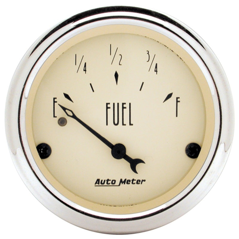 Auto Meter Antique Beige 240-33 ohm Fuel Level Gauge - Electric - Analog - Short Sweep - 2-1/16 in Diameter - Beige Face