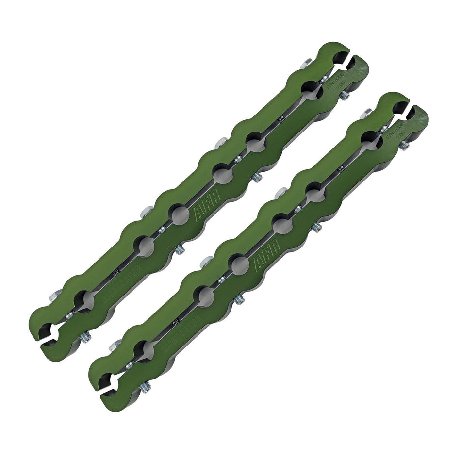 AFR Offset Rocker Arm Stud Girdle - Green Anodized - AFR Eliminator Heads - Small Block Chevy - Pair