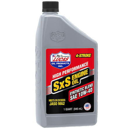 Lucas SxS Motor Oil - 10W40 - Semi-Synthetic - 1 qt Bottle