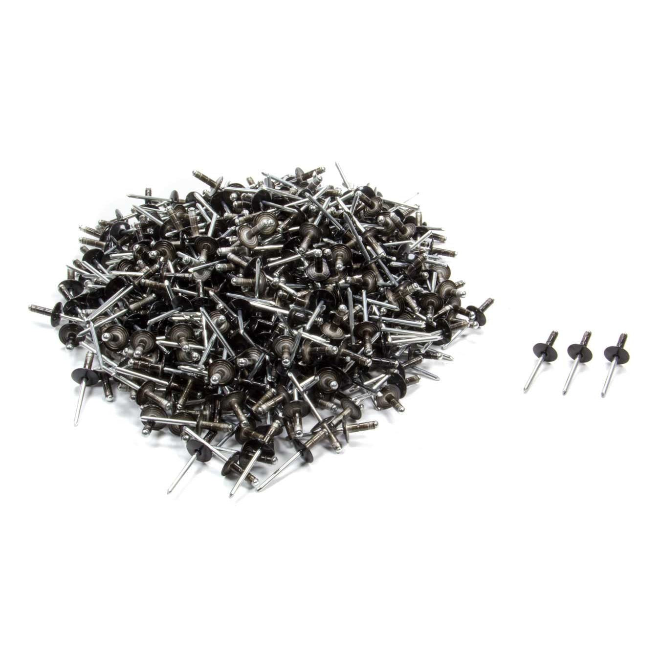 Five Star Avex Style 5/8 in Head Rivet - 5/8 in Head - 3/16 in Mandrel - 1/2 in Grip Range - Black Powder Coat - Set of 500