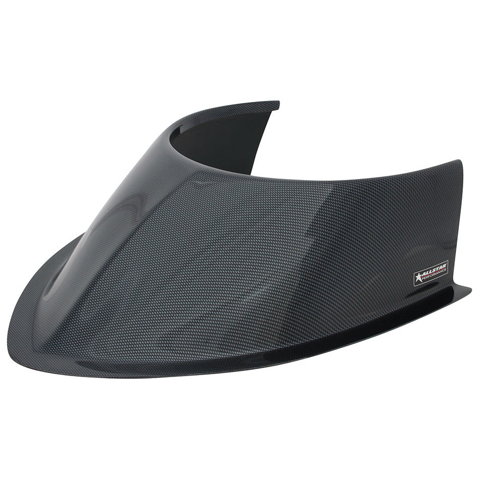 Allstar Performance Hood Scoop - 5-1/2" Height - Tapered Front - Offset Sides - Plastic - Carbon Fiber Look