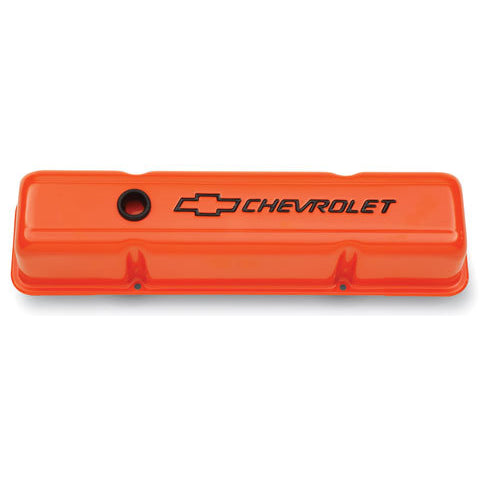 Proform SB Chevy Valve Covers - Tall w/ Baffle - Orange