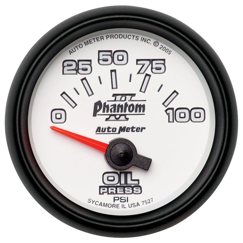 Auto Meter 2-1/16" Phantom II Electric Oil Pressure Gauge - 0-100 PSI