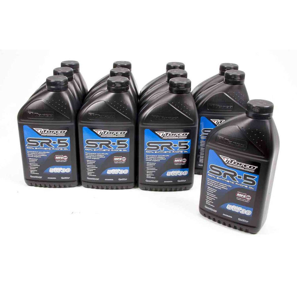 Torco SR-5 Synthetic Racing Oil - SAE 5W30 - 1 Liter (Case of 12)