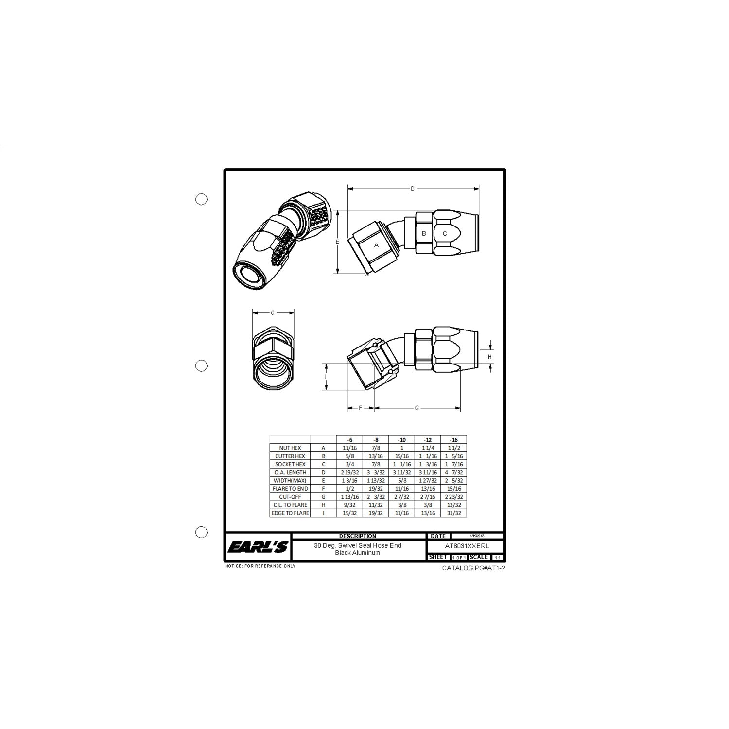 Earl's 30-10 Tube Ano-Tuff Swivel-Seal