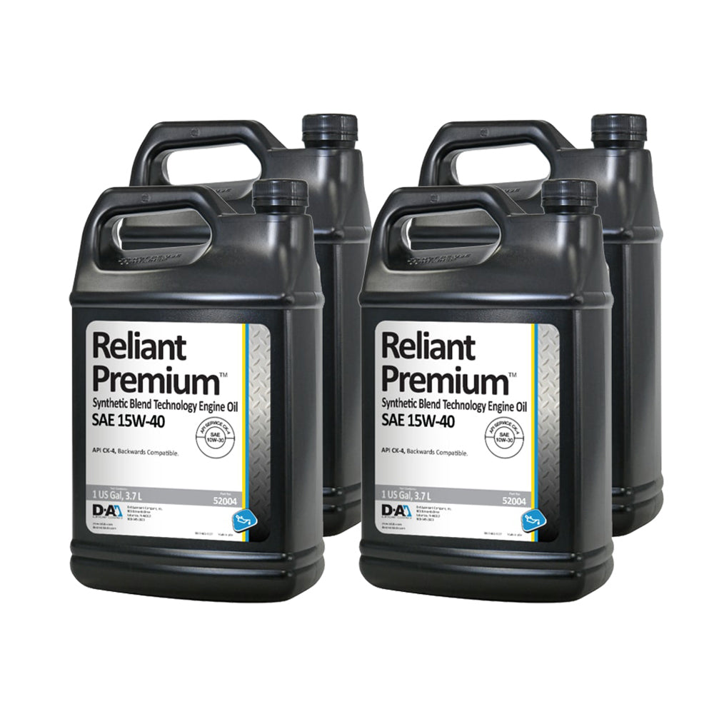 PennGrade Reliant Premium Motor Oil - 15W40 - Semi-Synthetic - 1 Gal. Jug - (Set of 4)
