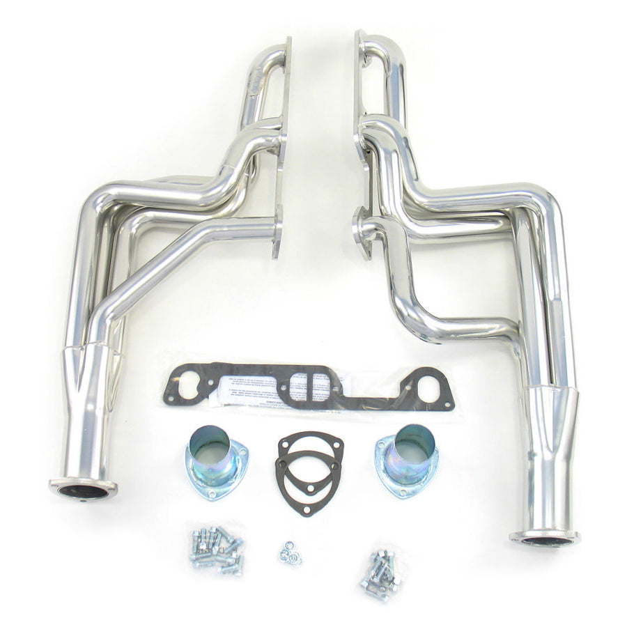 Doug's Headers - 3/8" Thickness - 3" Collector - Gaskets Included - Steel - Silver Ceramic-Metallic