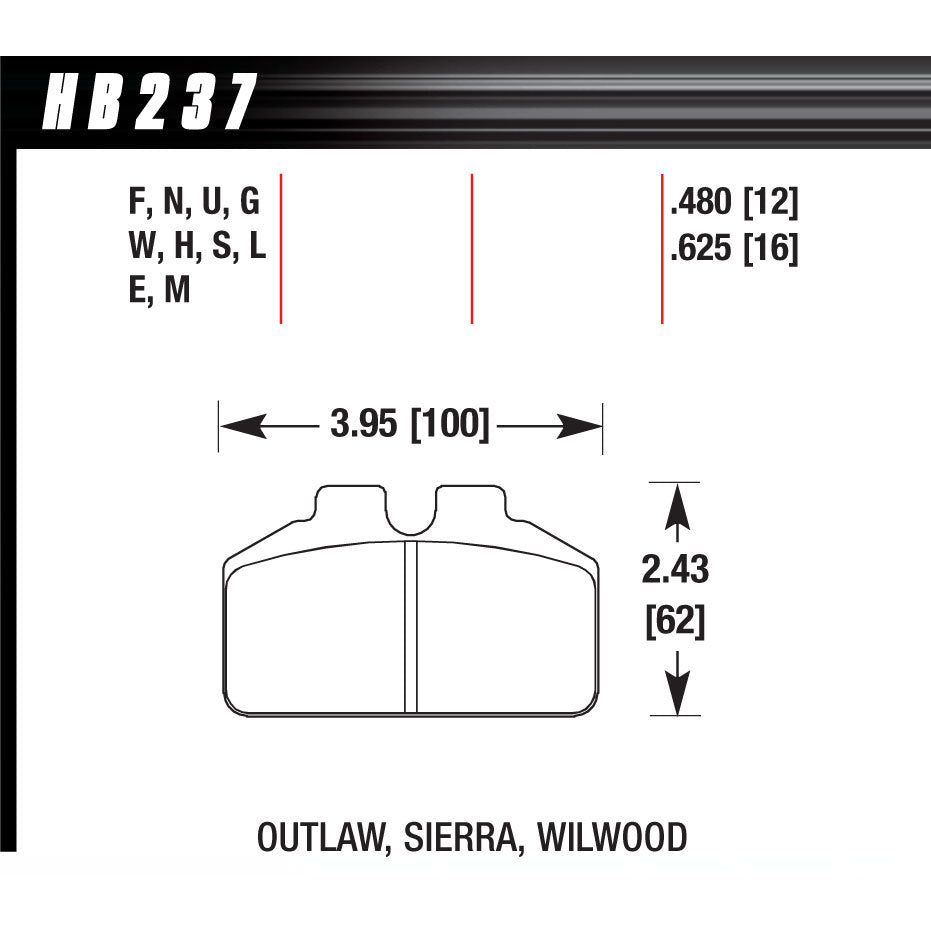 Hawk Performance Brake Pads - Fits Wilwood Dynalite Bridge Bolt Caliper - DTC-70 Compound