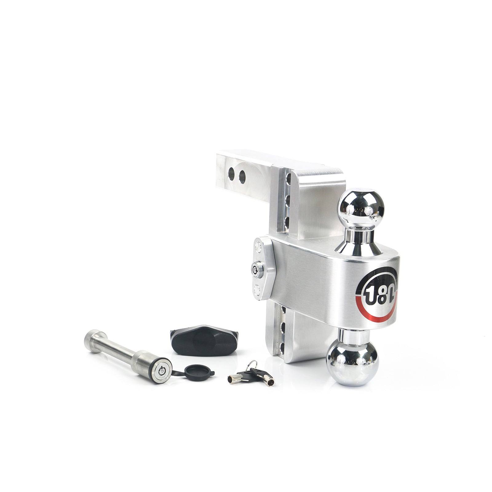 Weigh Safe Ball Mount Hitch - 2/2-5/16" Hitch - 6" Drop - 8000/18500 lb Capacity - Keyed Alike - Aluminum/Steel/Chrome