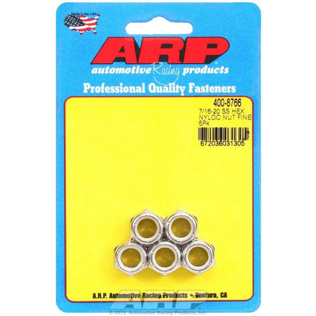 ARP Locking Nut 7/16-20" Thread Hex Head Nylon Insert - Stainless