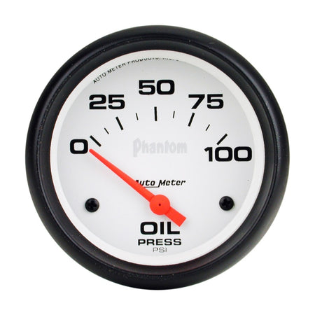 Auto Meter Phantom Electric Oil Pressure Gauge - 2-5/8" - 0-100 PSI