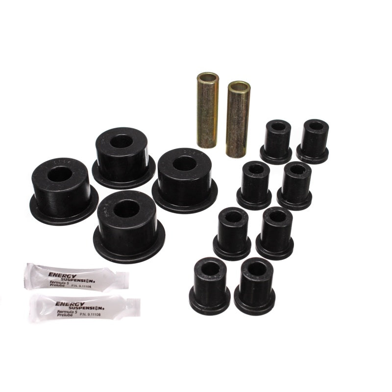 Energy Suspension Hyper-Flex Rear Leaf Spring Bushing Kit - Black / Cadmium - Mopar B-Body / E-Body 1965-74 5.2101G
