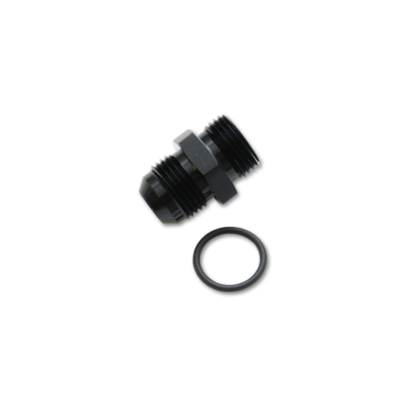Vibrant Straight Adapter - 6 AN Male Flare to 6 AN O-Ring Male - Black Anodized