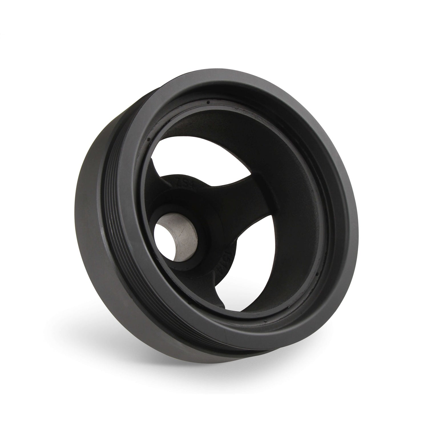 Holley 6 Rib Serpentine Pulley Kit - Cast Aluminum - Black - Small Block Chevy