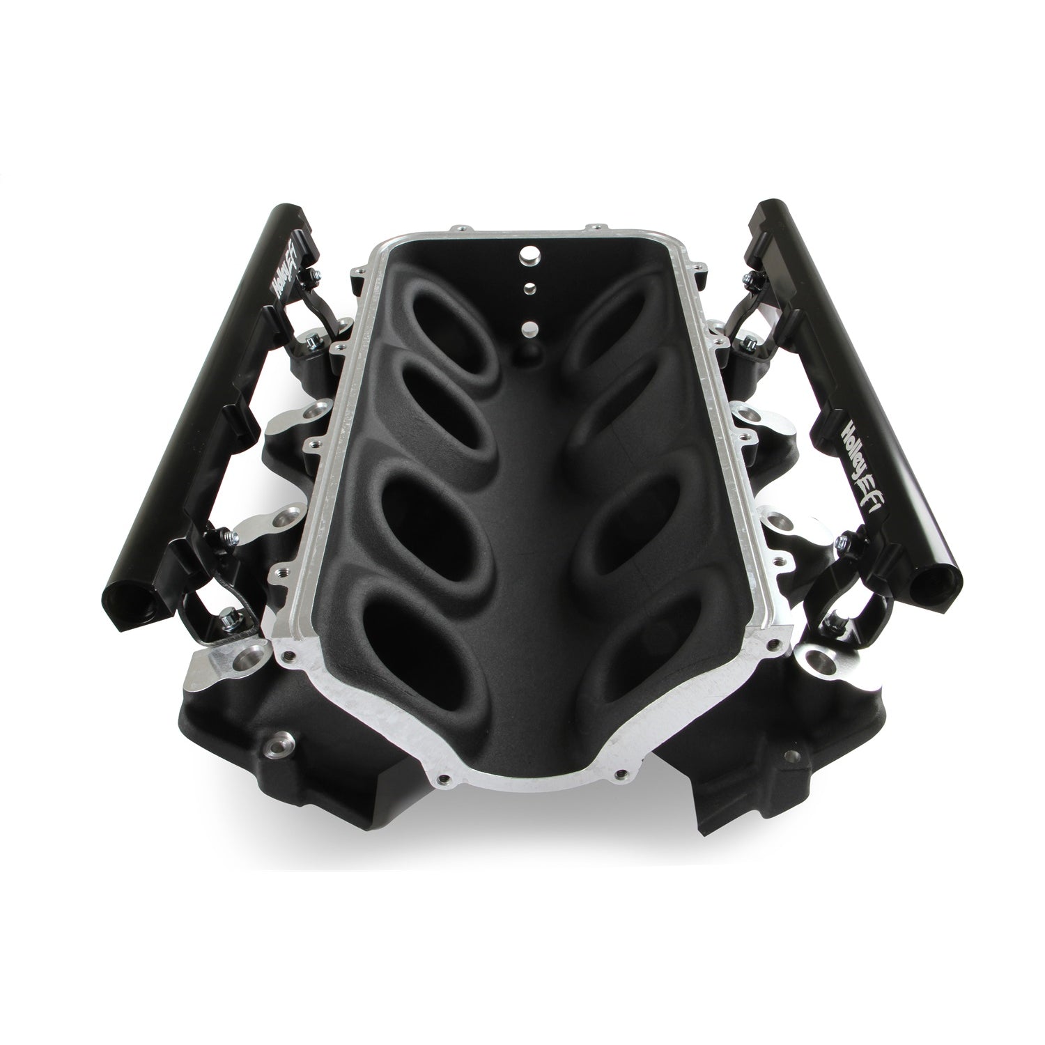 Holley EFI Ultra Lo-Ram Intake Manifold - 105 mm Throttle Body Flange - Multi Port - Black - GM LS-Series