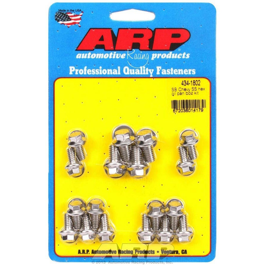 ARP SB Chevy Stainless Steel Oil Pan Bolt Kit - Hex Head - SB Chevy