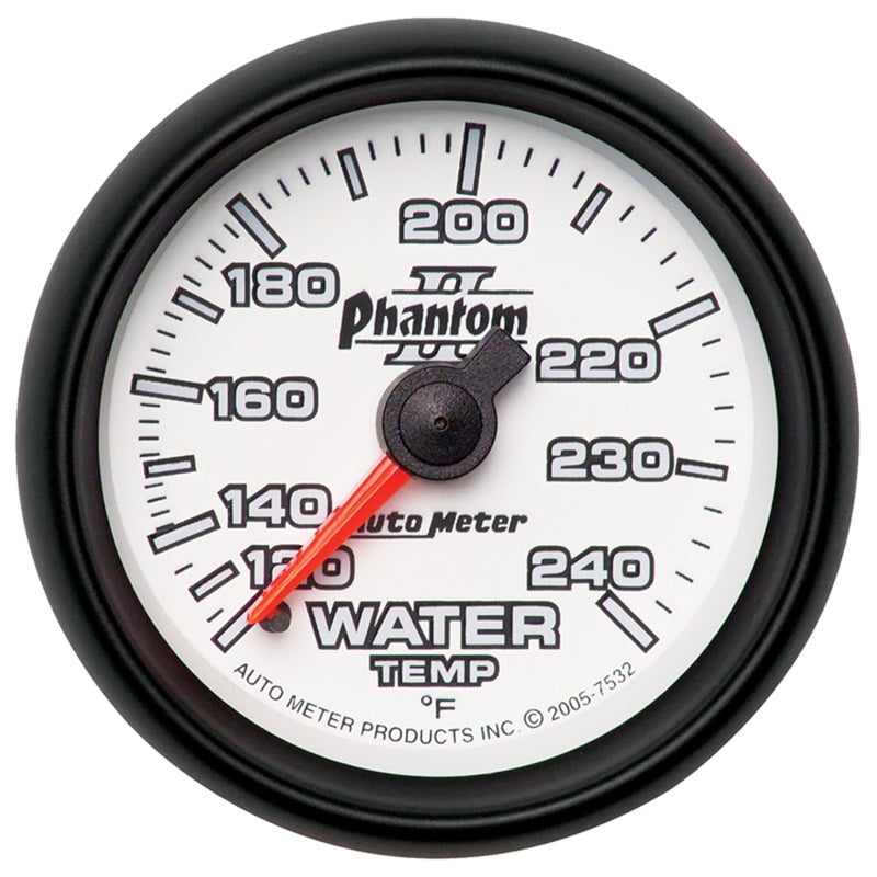 Auto Meter 2-1/16" Phantom II Water Temperature Gauge - 120-240°