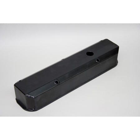 PRW INDUSTRIES Stock Height Valve Covers Breather Hole Hardware Aluminum - Black Anodize