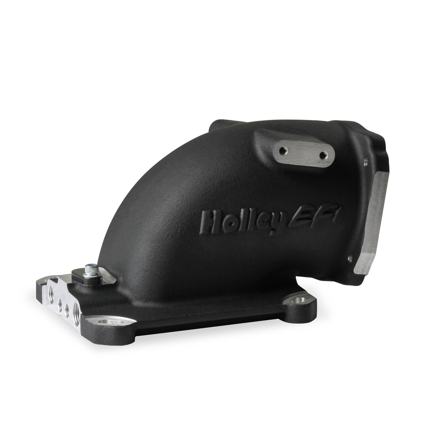 Holley EFI Throttle Body Adapter - Elbow - Aluminum - Black - GM LS-Series to 4150 Mounting Flange