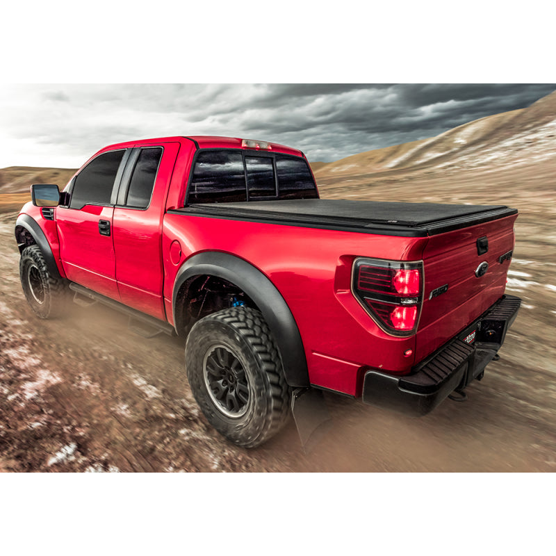 Truxedo Lo Pro Quart Roll-Up Tonneau Cover - Hook and Loop Attachment - Vinyl Top - Black - 5 ft 7 in Bed - Dodge Ram Fullsize Truck 2009-15