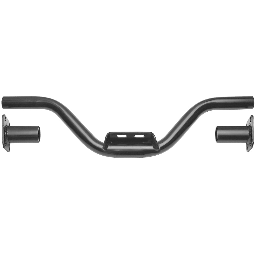 Trans-Dapt Transmission Crossmember - 6" Drop - 26" to 36" Frame Rail Width - Rubber Pad - Steel - Black Paint