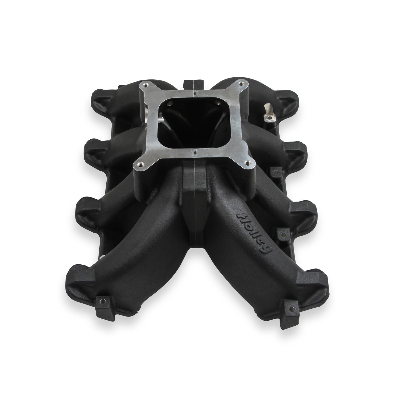 Holley EFI LS Split Intake Manifold - Square Bore - Single Plane - Black Ceramic - LS1/LS2/LS6 - GM LS-Series