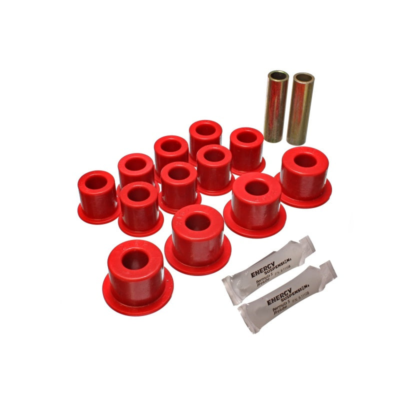 Energy Suspension Hyper-Flex Leaf Spring Bushing Kit - Red/Cadmium - Isuzu Trooper 1987-93