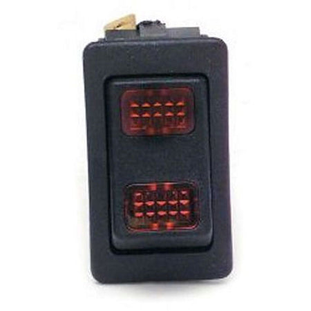 Painless Performance Rocker Switch - On / Off / On - 12V - Red Lighted - Black