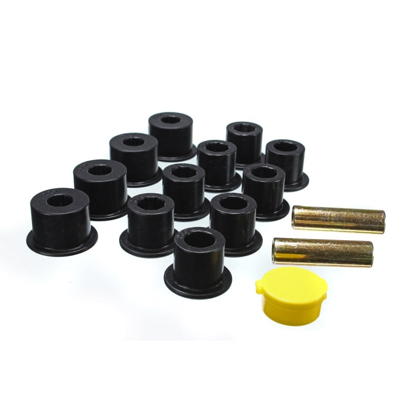Energy Suspension Hyper-Flex Rear Leaf Spring Bushing Kit - Black / Cadmium - Nissan Compact Truck 1986-97