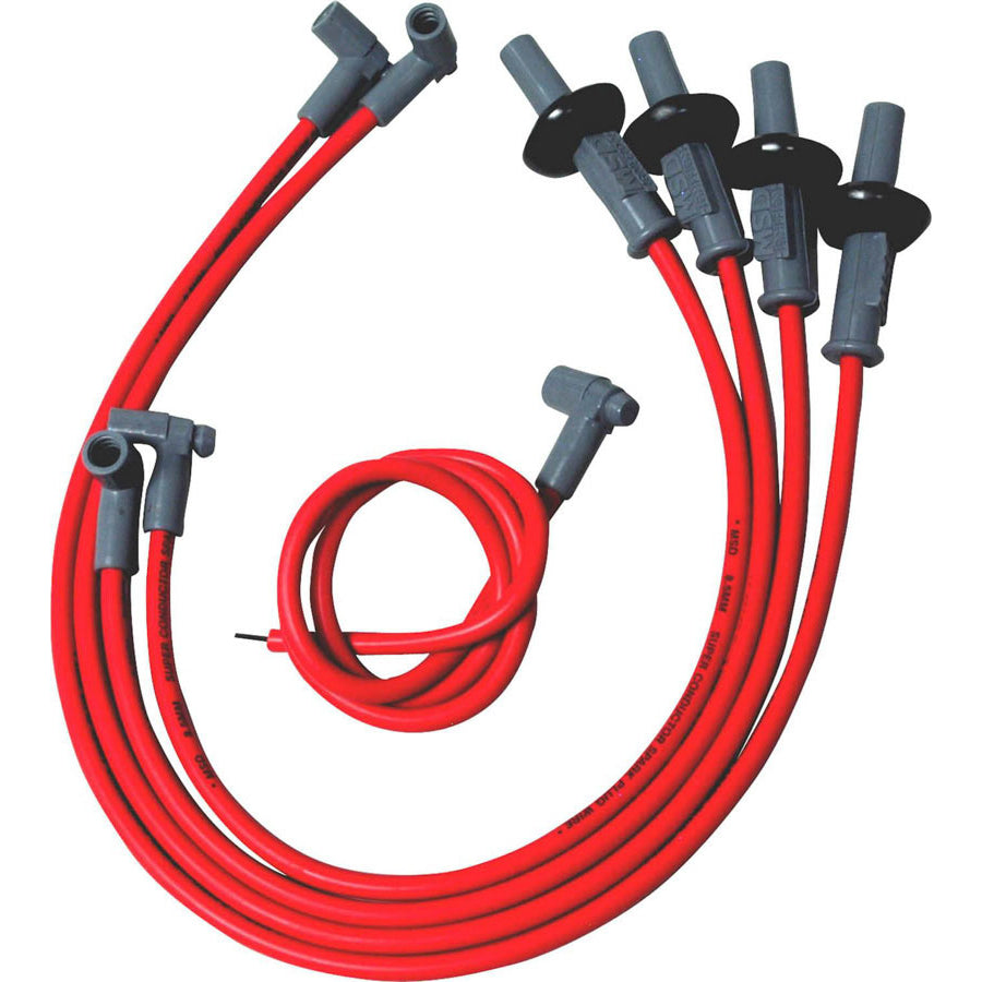 MSD Custom Fit Super Conductor Spark Plug Wire Set - (Red) - Fits VW Type 1 w/ MSD Dist. Pn 8485