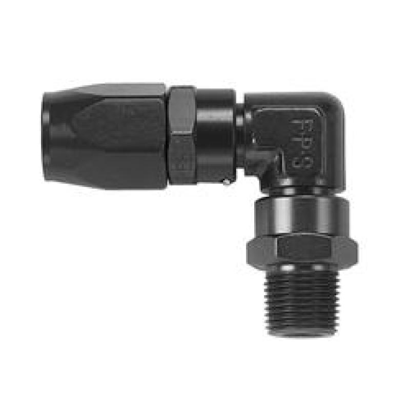 Fragola 3000 Series Hose End - 90 Degree - 10 AN Hose to 10 AN Male O-Ring - Aluminum - Black